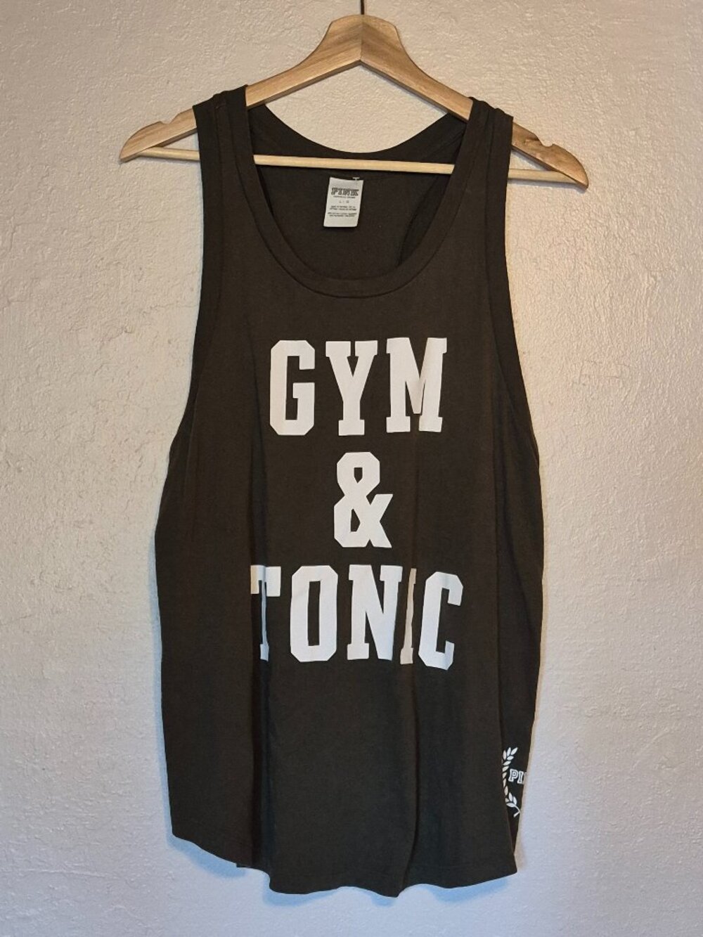 PINK "Gym & Tonic" Racer Back Tank Large